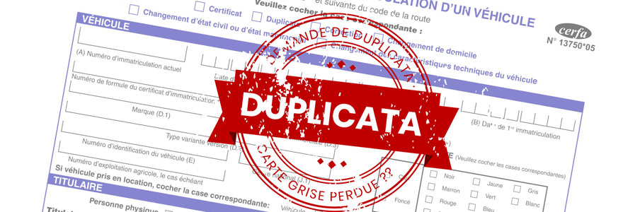 Duplicata de carte grise